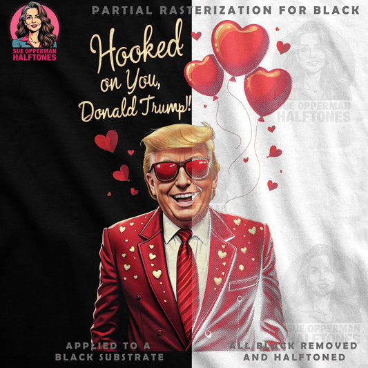 Valentines Donald Trump Halftone T-Shirt Design - halftone PNG for T-shirts – Sue Opperman Halftones