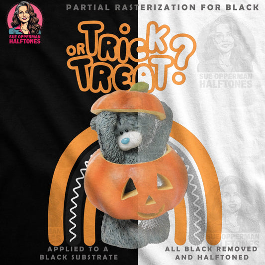 Halloween Pumpkin Bear Halftone T-Shirt Design - halftone PNG for T-shirts – Sue Opperman Halftones