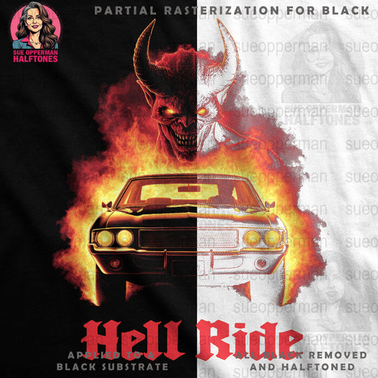 Car From Hell Halftone T-Shirt Design Digital - halftone PNG for T-shirts – Sue Opperman Halftones