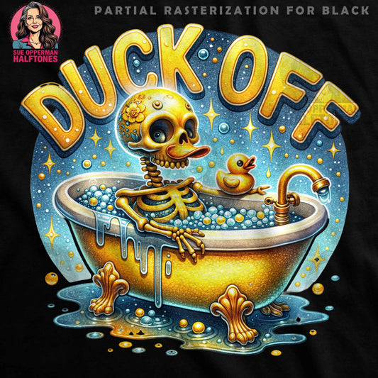 Duck Off Skeleton Bath Halftone T-Shirt Design Digital - halftone PNG for T-shirts – Sue Opperman Halftones