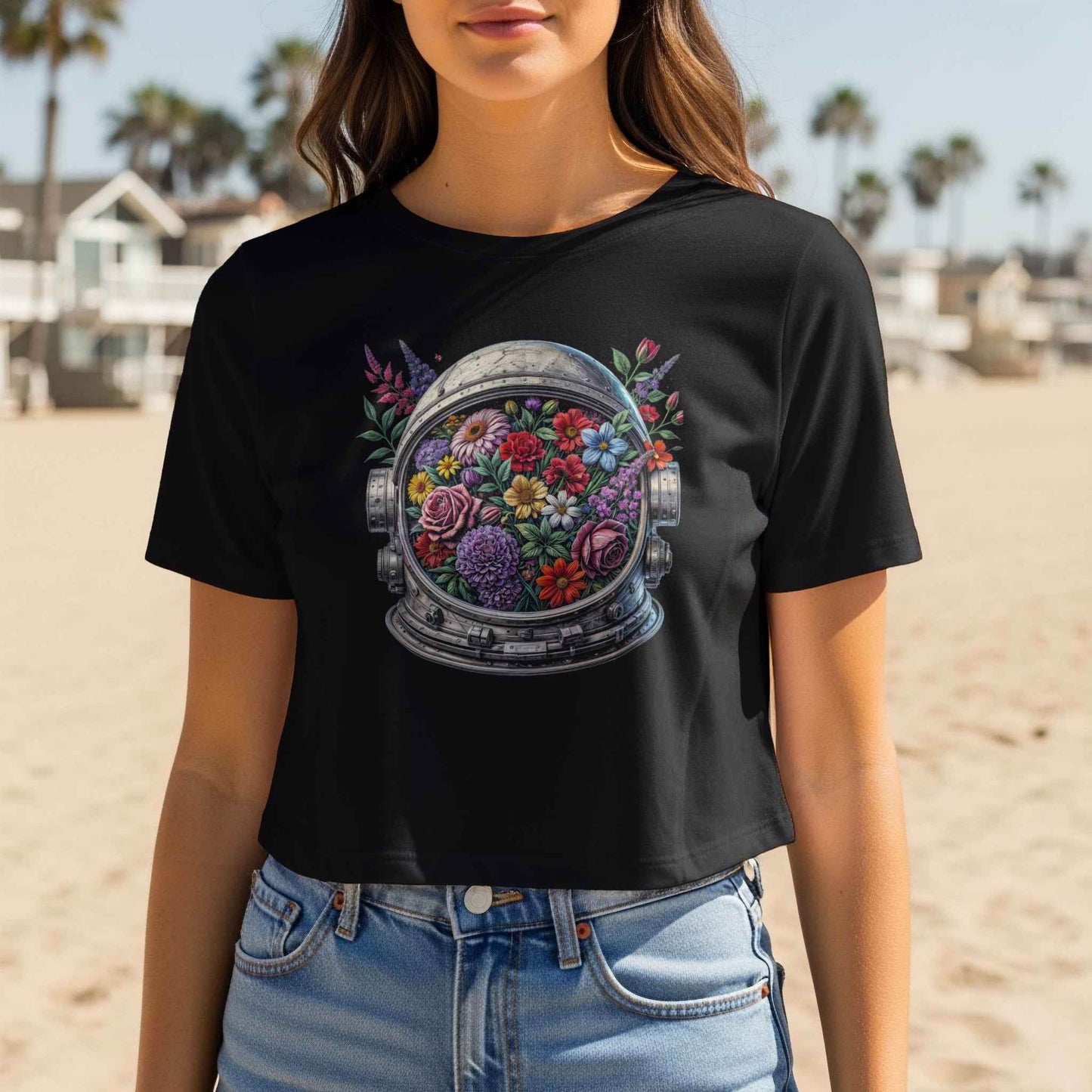 Floral Astronaut Helmet Halftone T-Shirt Design Digital - halftone PNG for T-shirts – Sue Opperman Halftones