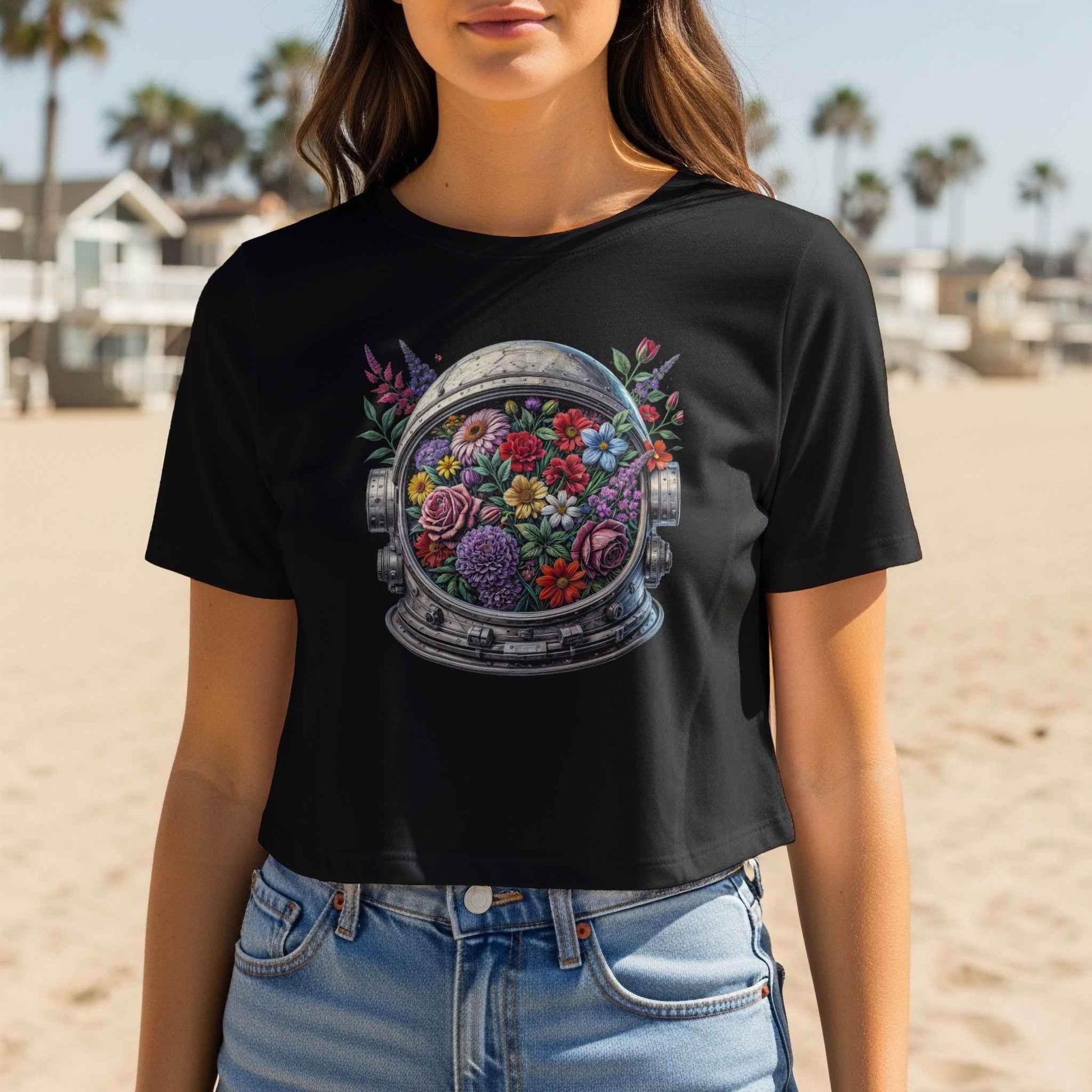 Floral Astronaut Helmet Halftone T-Shirt Design Digital - halftone PNG for T-shirts – Sue Opperman Halftones