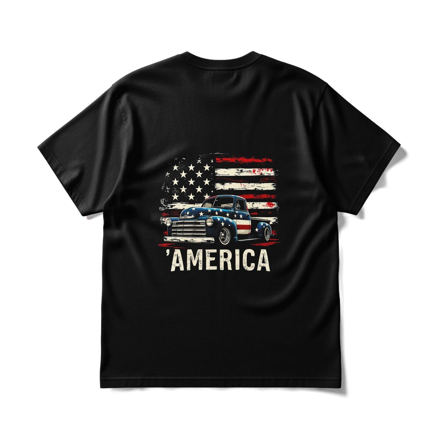 Patriotic Truck with American Flag Halftoned T-Shirt Design - halftone PNG for T-shirts – Sue Opperman Halftones