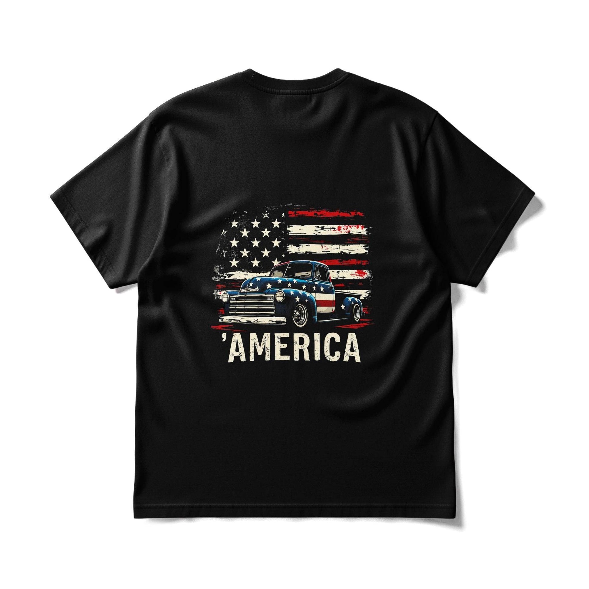 Patriotic Truck with American Flag Halftoned T-Shirt Design - halftone PNG for T-shirts – Sue Opperman Halftones