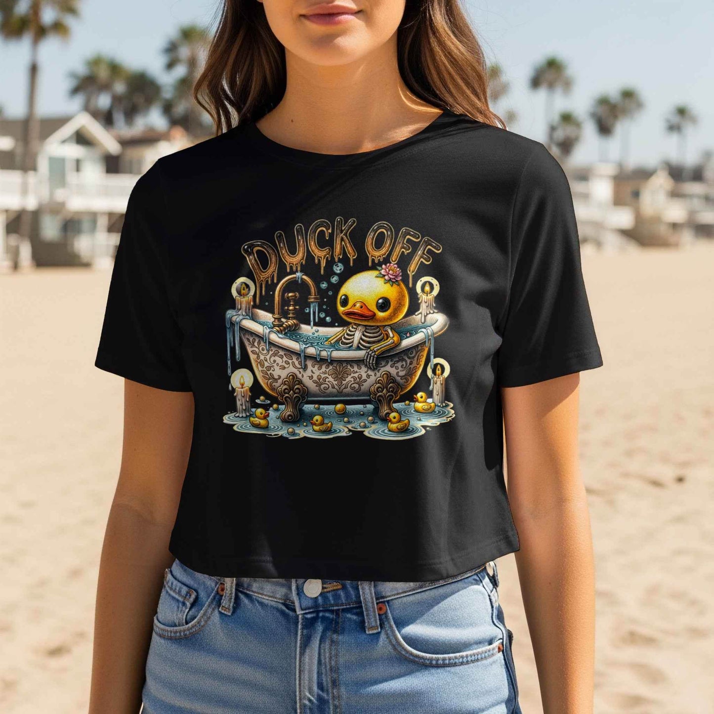Duck Skeleton In Bathtub Halftone T-Shirt Design Digital - halftone PNG for T-shirts – Sue Opperman Halftones
