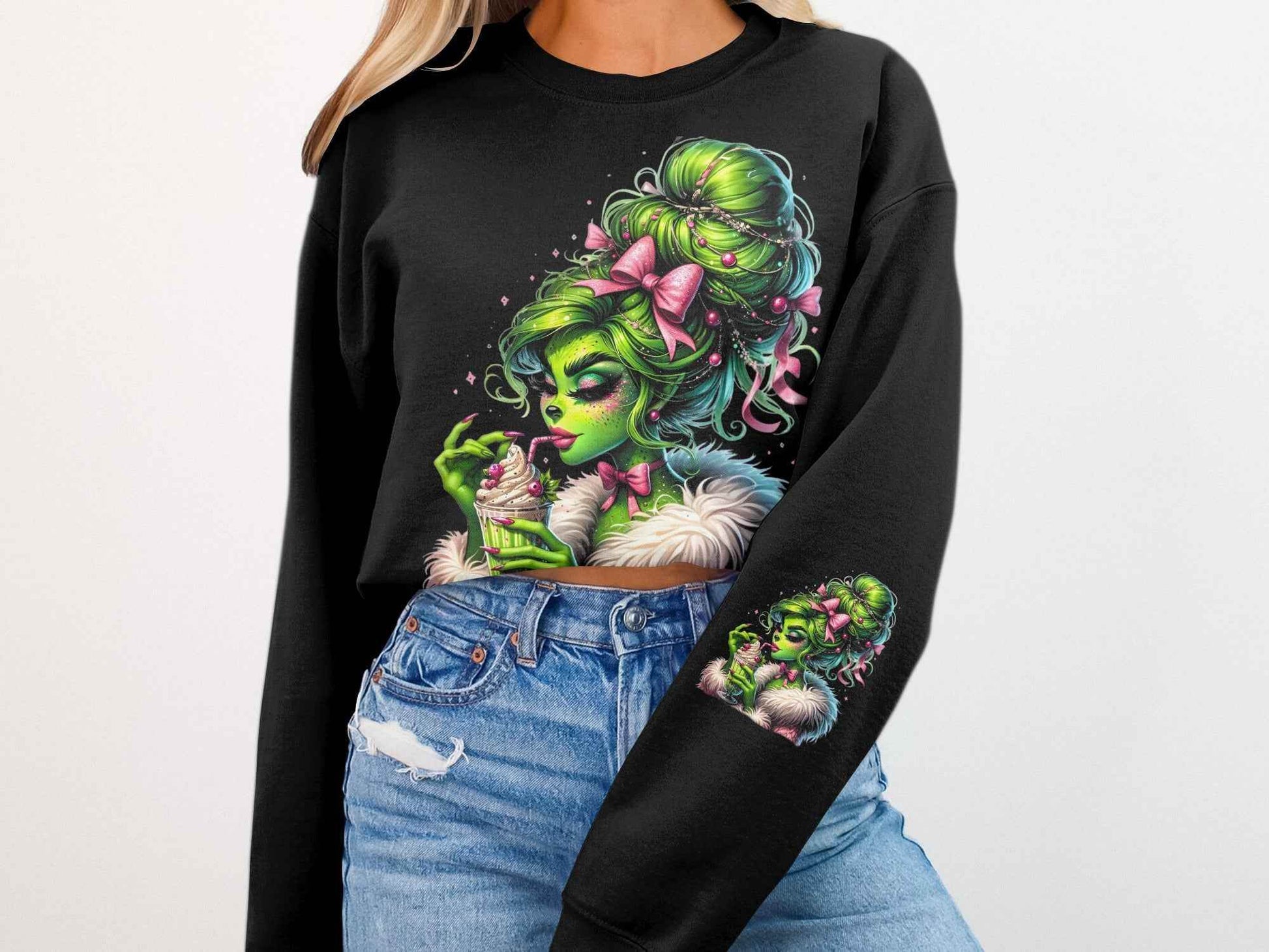 Christmas Grinch Woman Halftone T-Shirt Design - halftone PNG for T-shirts – Sue Opperman Halftones
