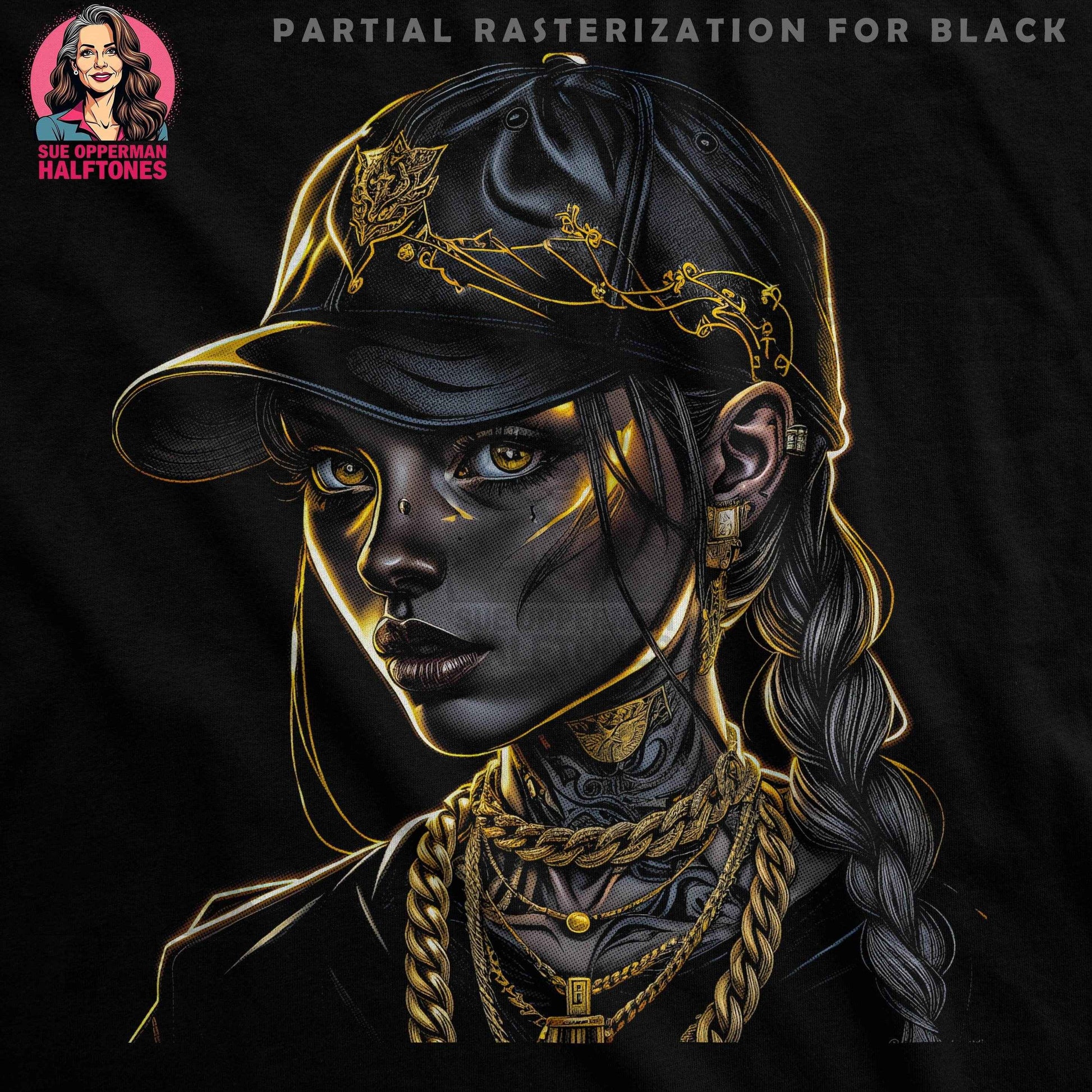 Fashion Girl Halftone T-Shirt Design Premium Digital - halftone PNG for T-shirts – Sue Opperman Halftones