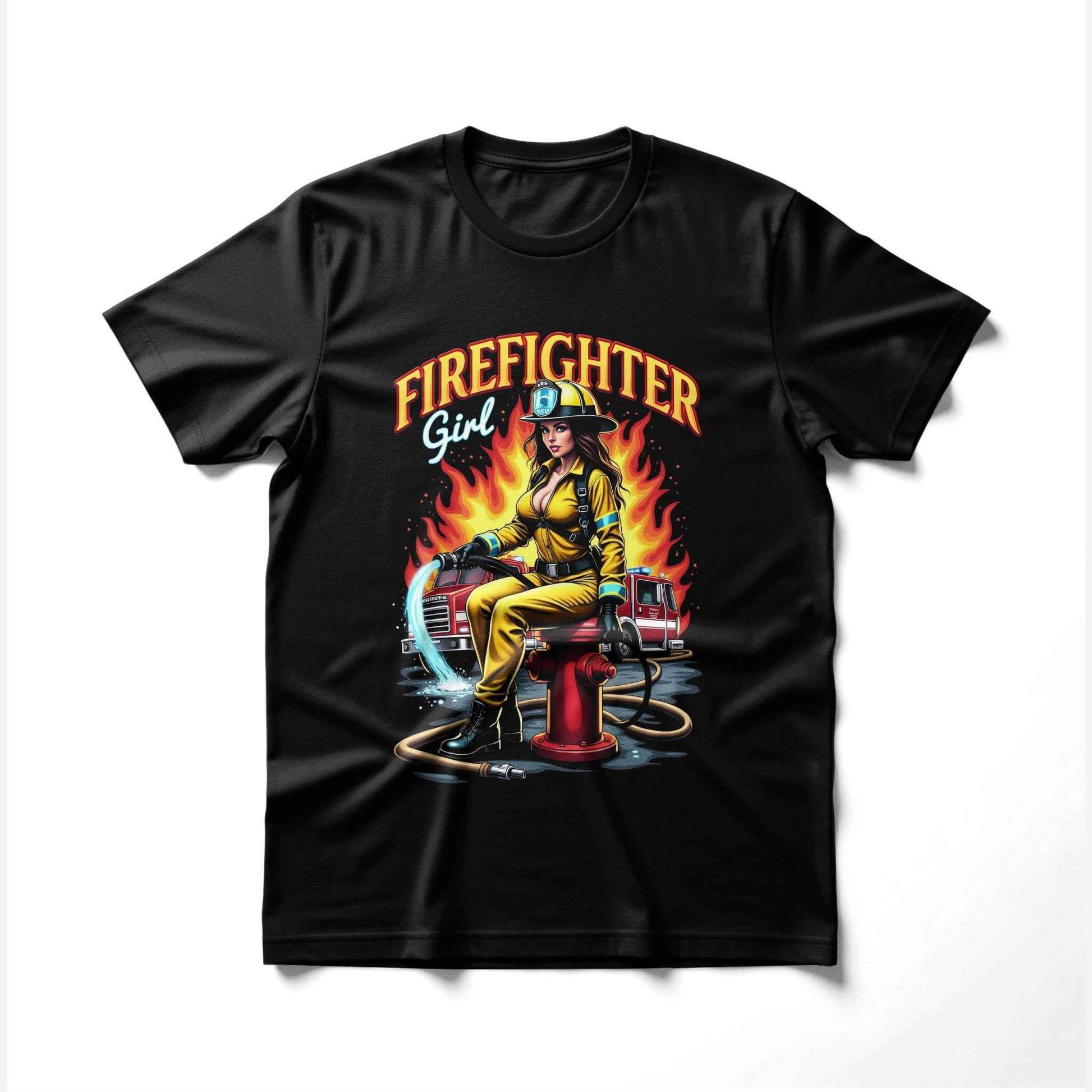 Firefighter Girl Halftone T-Shirt Design - halftone PNG for T-shirts – Sue Opperman Halftones