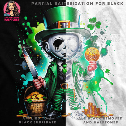 Evil Leprechaun St Patrick's Day Halftone T-Shirt Design - halftone PNG for T-shirts – Sue Opperman Halftones