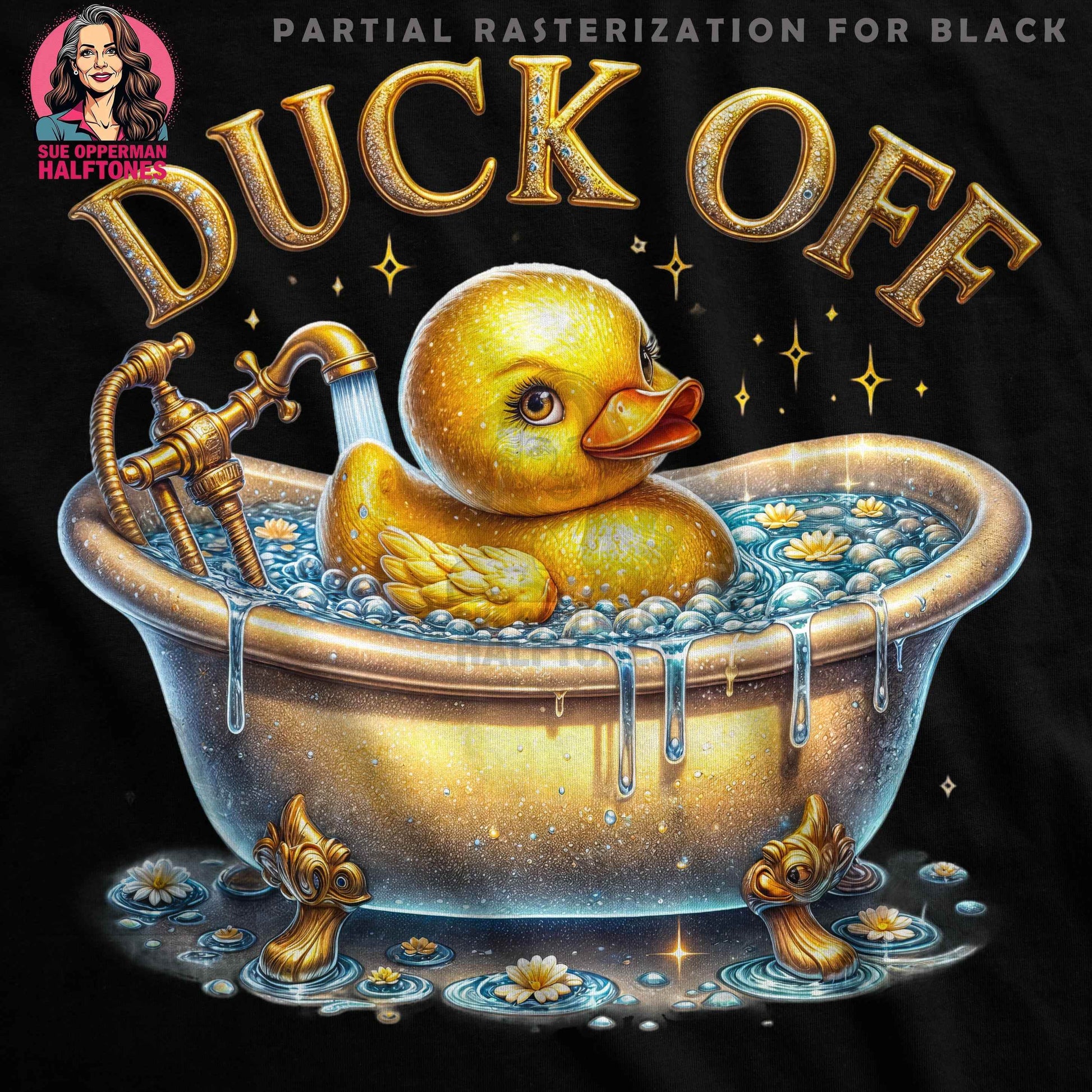 Duck Off Funny Halftone T-Shirt Design Digital - halftone PNG for T-shirts – Sue Opperman Halftones