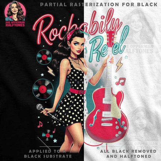 Rockabilly Music Halftone T-Shirt Design - halftone PNG for T-shirts – Sue Opperman Halftones