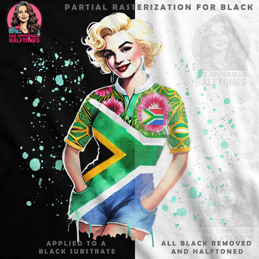 Patriotic South Africa Flag Halftone T-Shirt Design - halftone PNG for T-shirts – Sue Opperman Halftones