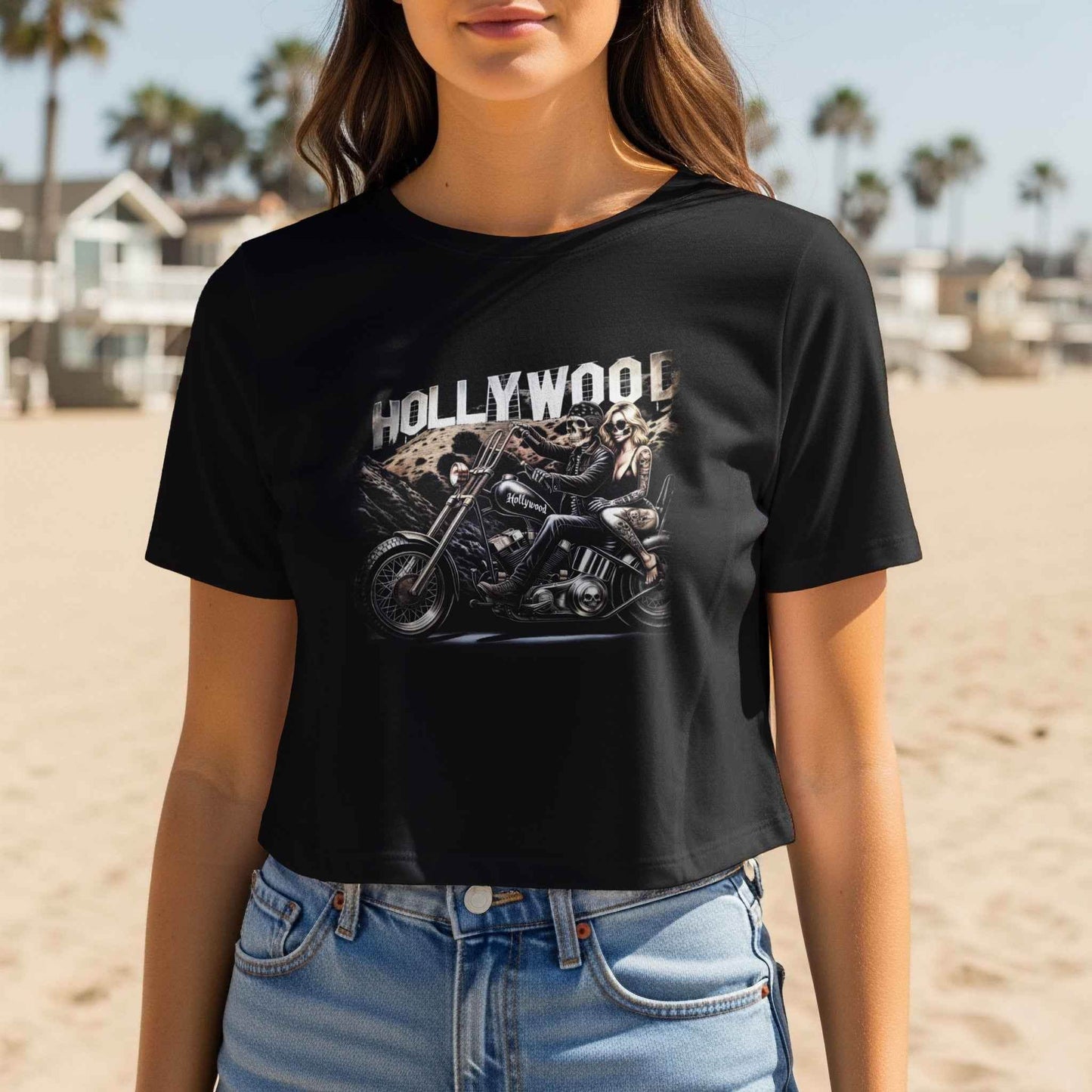 Bike Skeleton Hollywood Halftoned T-Shirt Design - halftone PNG for T-shirts – Sue Opperman Halftones