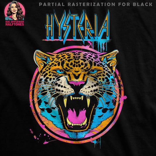 Hysteria Jaguar Illustration Halftone T-Shirt Design - halftone PNG for T-shirts – Sue Opperman Halftones