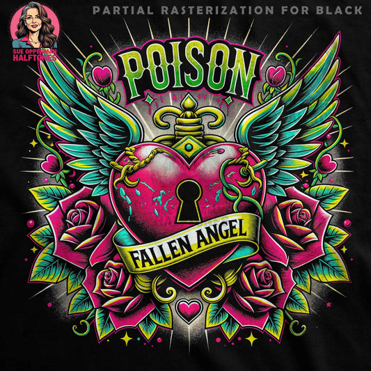 Poison Fallen Angel Digital Halftoned T-Shirt Design - halftone PNG for T-shirts – Sue Opperman Halftones