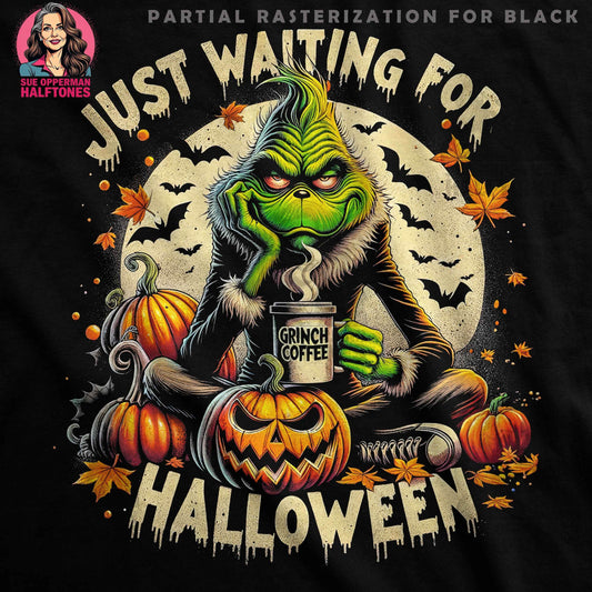 Halloween Grinch Waiting Halftone T-shirt Design - halftone PNG for T-shirts – Sue Opperman Halftones