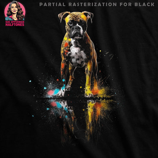 Boxer Dog Splash Art Halftone T-Shirt Design - halftone PNG for T-shirts – Sue Opperman Halftones