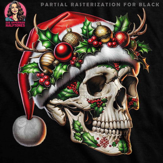 Christmas Skull Halftone T-Shirt Designs - halftone PNG for T-shirts – Sue Opperman Halftones