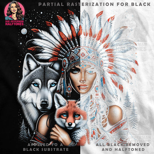 Native American Halftone T-Shirt Design - halftone PNG for T-shirts – Sue Opperman Halftones
