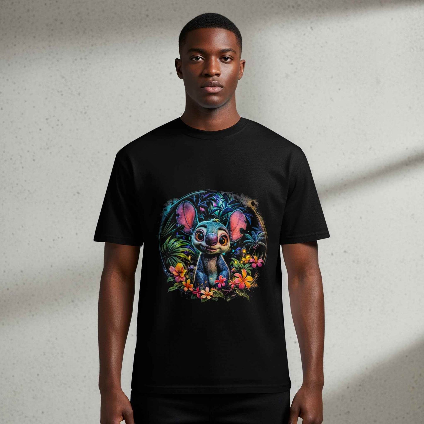 Whimsical Stitch With Flowers Digital Halftoned T-Shirt Design - halftone PNG for T-shirts – Sue Opperman Halftones