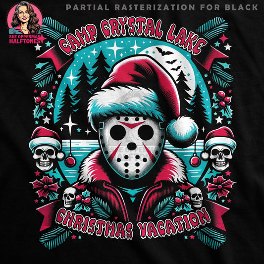 Christmas Camp Crystal Lake Halftone T-Shirt Design - halftone PNG for T-shirts – Sue Opperman Halftones