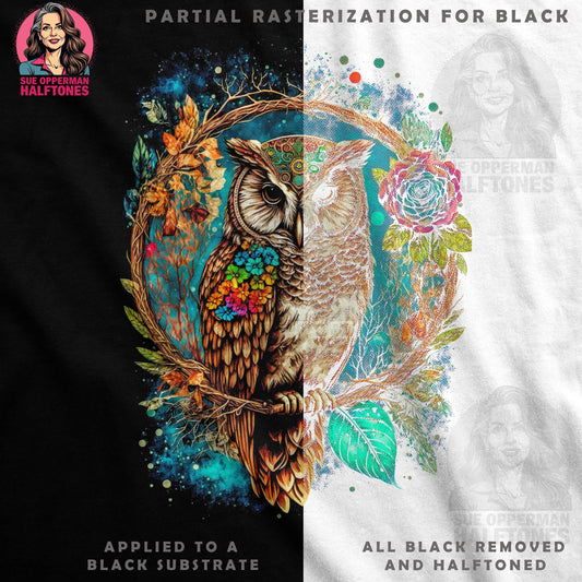 Fantasy Dream Owl Halftone T-Shirt Design - halftone PNG for T-shirts – Sue Opperman Halftones