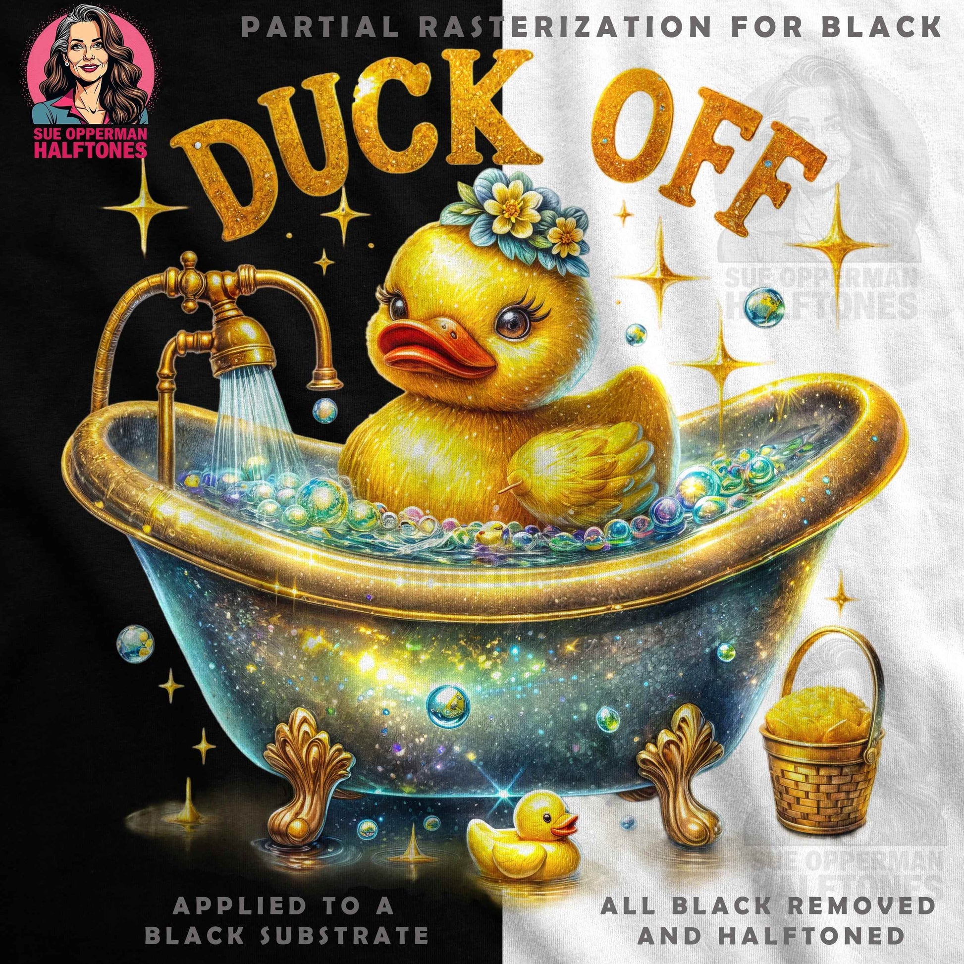Duck Bathing Halftone T-Shirt Design Digital - halftone PNG for T-shirts – Sue Opperman Halftones