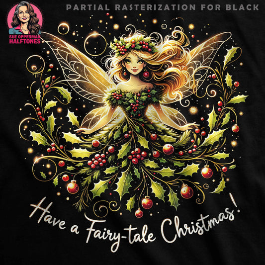 Christmas Fairy Tale Scene Halftone T-Shirt Design - halftone PNG for T-shirts – Sue Opperman Halftones