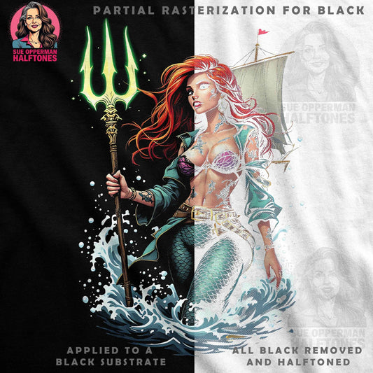 Mermaid Fantasy Halftone T-Shirt Design Digital - halftone PNG for T-shirts – Sue Opperman Halftones