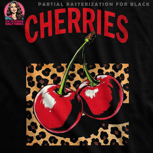 Cherries With Leopard Print Universal Print Bundle Digital - halftone PNG for T-shirts – Sue Opperman Halftones
