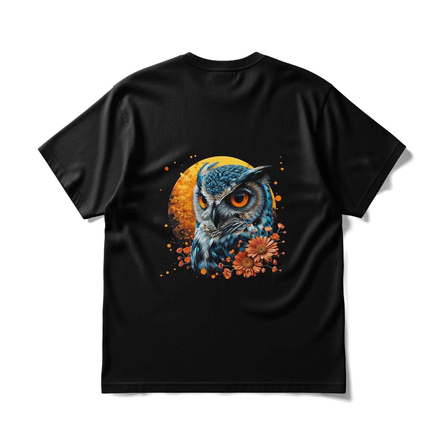 Owl and Floral Circle Frame Digital Halftoned T-Shirt Design - halftone PNG for T-shirts – Sue Opperman Halftones