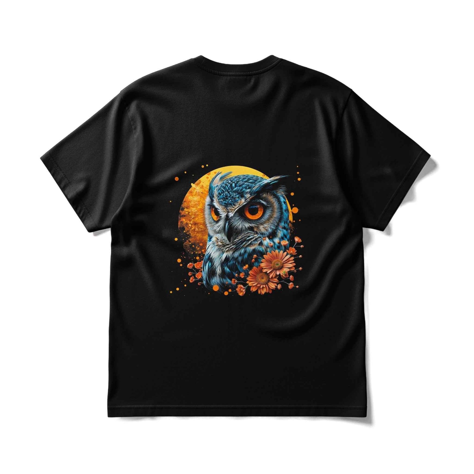 Owl and Floral Circle Frame Digital Halftoned T-Shirt Design - halftone PNG for T-shirts – Sue Opperman Halftones
