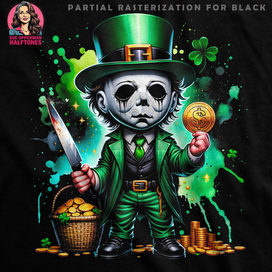 Evil Leprechaun St Patrick's Day Halftone T-Shirt Design - halftone PNG for T-shirts – Sue Opperman Halftones
