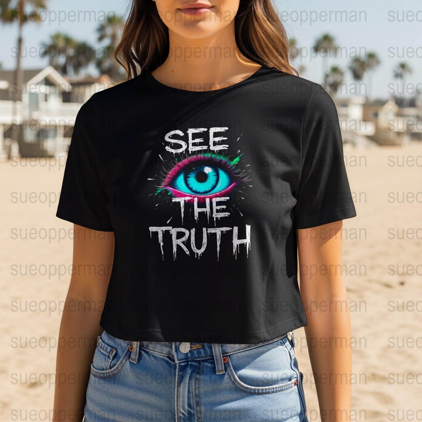 Eye See The Truth Halftone T-Shirt Design Digital - halftone PNG for T-shirts – Sue Opperman Halftones