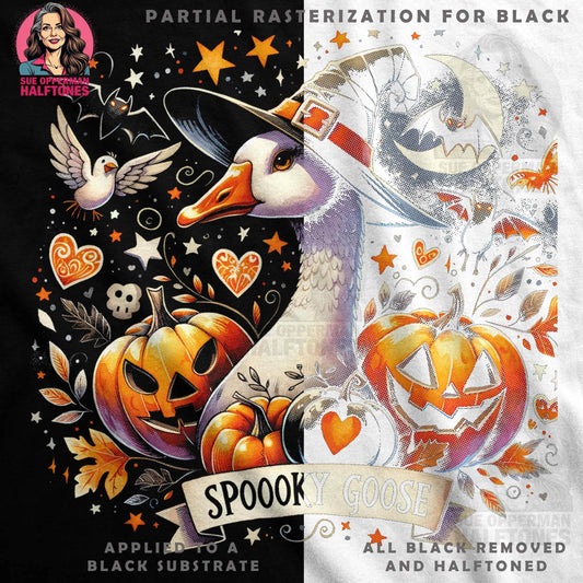 Spooky Goose Halloween Halftone T-Shirt Design - halftone PNG for T-shirts – Sue Opperman Halftones